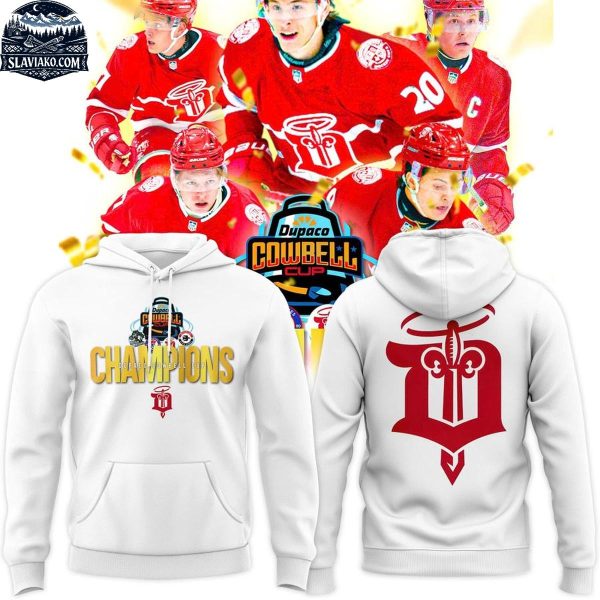 Dubuque Fighting Saints Dupaco Cowbell Cup Champion 2026 Hoodie Shirts