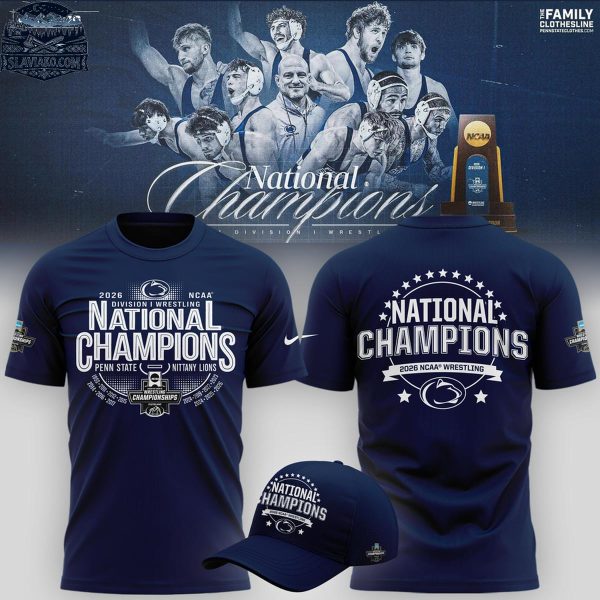 Penn State Nittany Lions 2026 NCAA Wrestling National Champions Hoodie T-Shirts