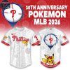 Philadelphia Phillies 30th Anniversary Pokemon Night 2026 Baseball Jersey