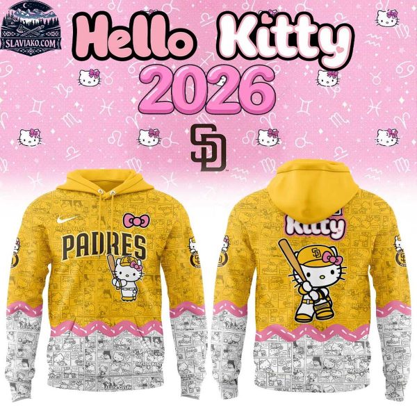 San Diego Padres x Hello Kitty 2026 Baseball Game Hoodie Shirts
